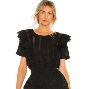 LoveShackFancy Black Natasha Dress